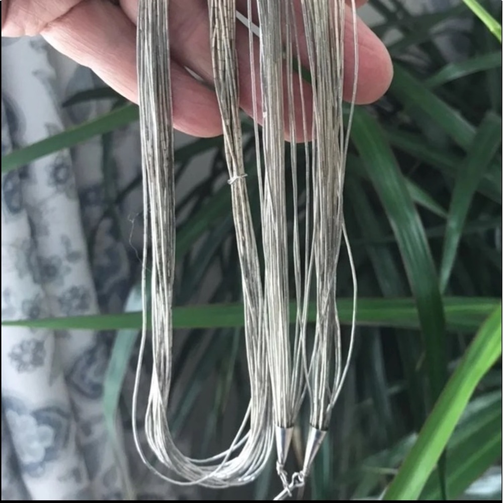 🔥20 Strand Liquid Silver Necklace